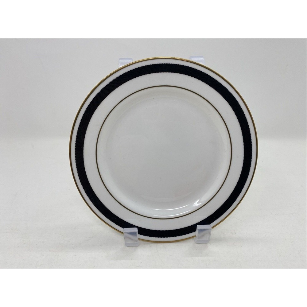 Lenox Kate Spade ROSE PARK Bread Plate 6 1/4 Inches Fine China Black & Gold NEW